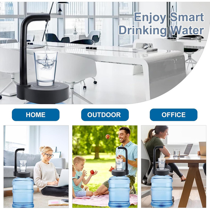 Диспенсер для води для 6-галонних пляшок чорний TBRFP