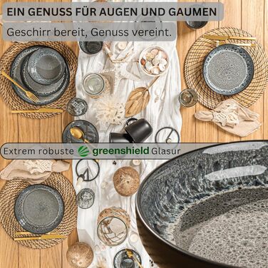 Набір із 6 тарілок для пасти темно-сірий Sänger