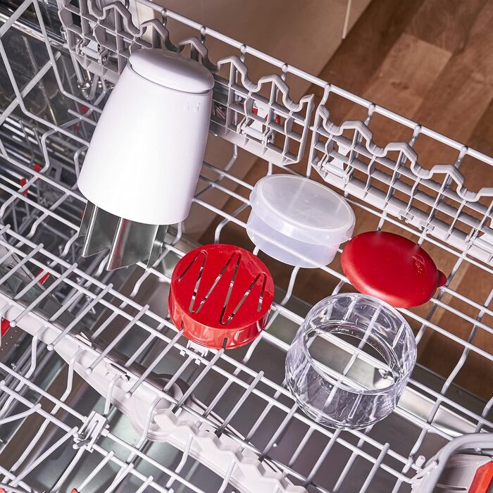 Класичний овочерізка Zyliss E910012 Zig Zig, пластик/нержавіюча сталь, білий/червоний, цибулярізка, овочерізка, універсальний подрібнювач, можна мити в посудомийній машині, гарантія 5 років Classic Hacker