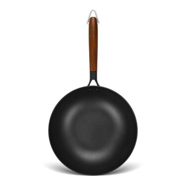 Пательня - вок Fissman SEAGREEN 28x8 см / 4 л з дере`яною ручкою (4012)