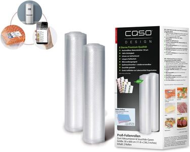 Камерний вакуумний пакувальник з нержавіючої сталі, потужний вакуумний насос 70 л/хв, подвійний зварний шов, регульований час вакууму та зварювання (зв'язка з рулонами плівки 30х600 см), 70 -