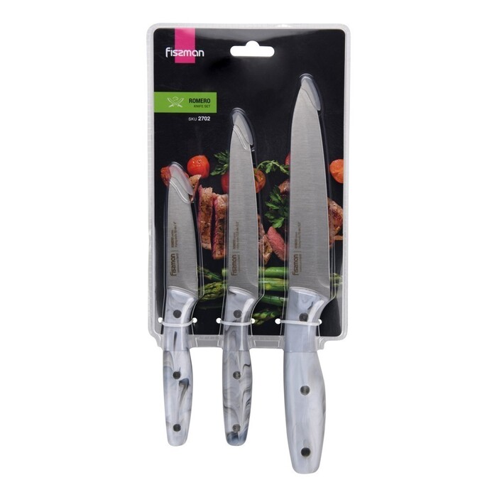 Набір ножів Fissman 3 пр. ROMERO 3CR13 сталь (2702)