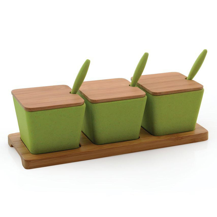 Набір банок на бамбуковій підставці CookCo, 10 шт.