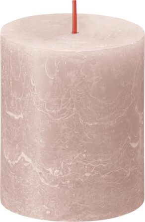 Свічки Bolsius Rustic Pillar - Оливково-зелені - Набір з 4 шт. - Декоративні побутові свічки - Час горіння 60 годин - Без запаху - Натуральний рослинний віск - Без пальмової олії - Оливково-зелені (8 x 7 см, світло-рожеві)