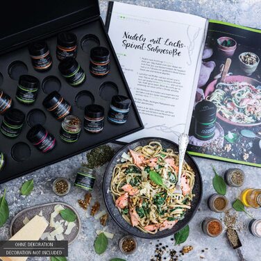 Класичний набір спецій Hallingers - 1 - Подарунковий набір спецій ручної роботи, 12 спецій з усього світу (Набір) - Літній подарунок та ідеальний подарунок для барбекю Подарунок для нової домівки &quotВітання та дружба&quot Класичні спеції., 12 спецій (73