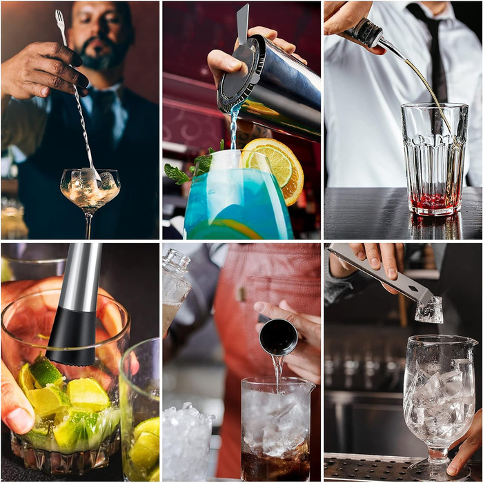 Набор шейкеров для коктейлей из 8 предметов, 750 мл. LEEGOHI