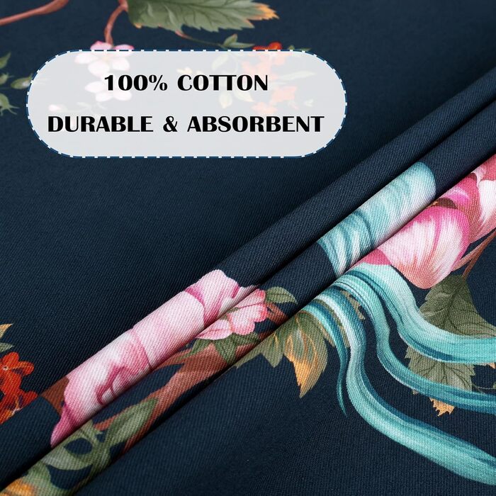 Кухонні рушники, бавовна, 4 упаковки, кухонні рушники, 100 бавовна. Осінній набір кухонних рушників. Універсальний високоякісний набір кухонних рушників для сушіння. Рушники для кухонних рушників 50 x 70 см (ретро-квіти та птахи)