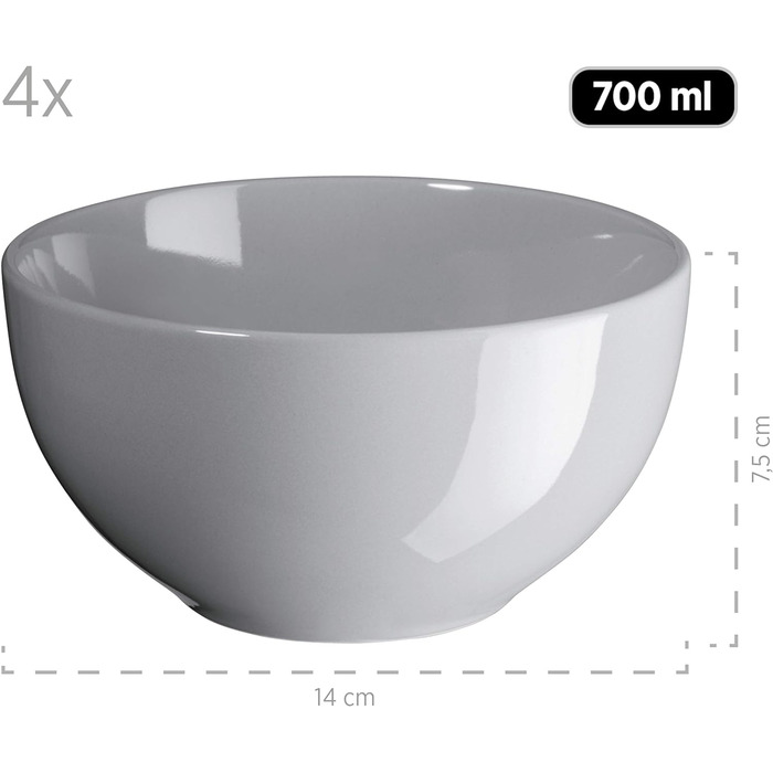 Сучасний набір посуду для 4 кольорів сірого кольору, комбінований набір із 16 предметів з кераміки, кераміки, 931914 Pastel Selection