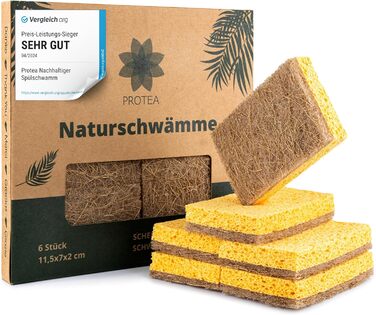 Набір із 6 екологічна губка для посуду з кокосовим скребкома Protea