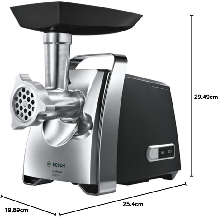 М'ясорубка 2000 Вт з насадкою для сосисок ProPower Bosch