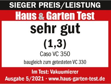 Вакуумний пакувальник CASO VC300 - вакуумний пакувальник, їжа в 8 разів довша свіжа, подвійний зварний шов, регульована міцність вакууму, в т.ч. коробка з фольги, різак, 2 професійні рулони фольги, шланг для вакуумного контейнера (одинарний, з нержавіючої