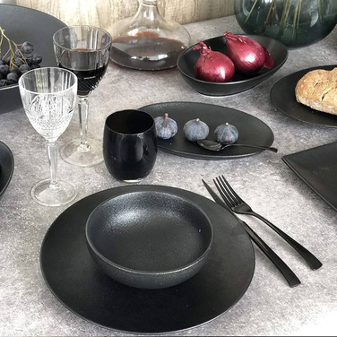 Чашка для капучіно з блюдцем Maxwell & Williams CAVIAR BLACK, порцеляна, діам. 15,5 см, 250 мл