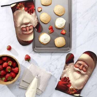 Набор из 2 рукавичек для духовки 15 х 28 см, Санта-Клаус ULKMFFCF