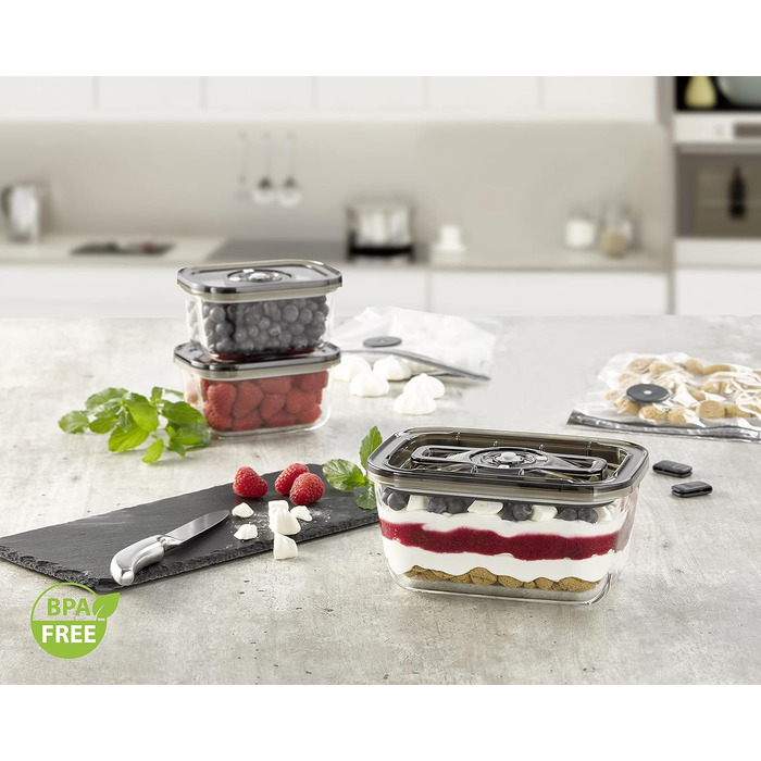 Камерний вакуумний пакувальник з нержавіючої сталі, потужний вакуумний насос 70 л/хв, подвійний зварний шов, регульований вакуум і час зварювання (в комплекті з Еко-Комплектом), 70 -