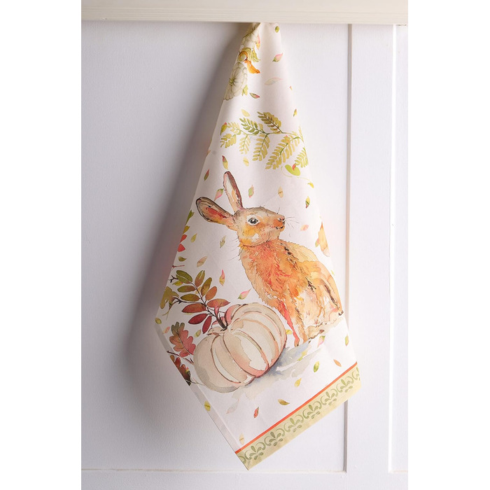 Набір з 3 багатоцільових кухонних рушників Maison d&39 Hermine Сільське Різдво зі 100 бавовни Барні рушники День подяки/Різдво (50 см x 70 см) (помаранчевий (ніжний) або нейтральний з помаранчевими акцентами)