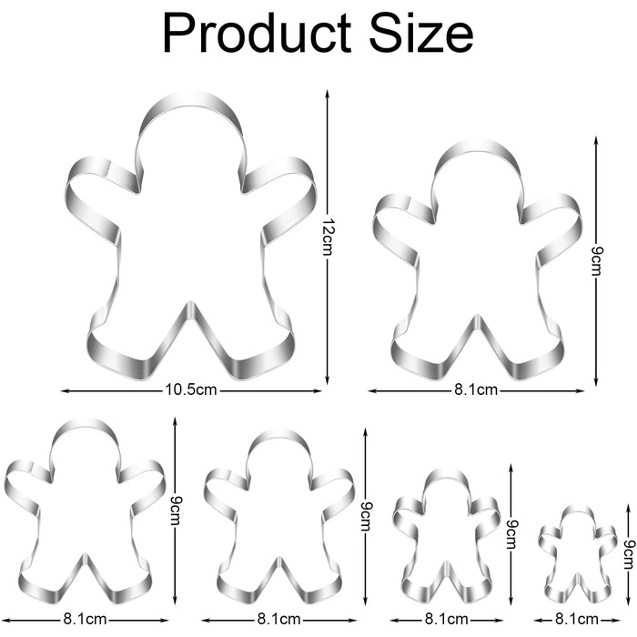 Різдвяні формочки для печива, набір формочок для печива гном Санта Клаус, формочка для печива з нержавіючої сталі у формі лося, формочка для печива з 4 головами лося, подарункові формочки для печива для випікання помадних тортів (барвиста тема A5)