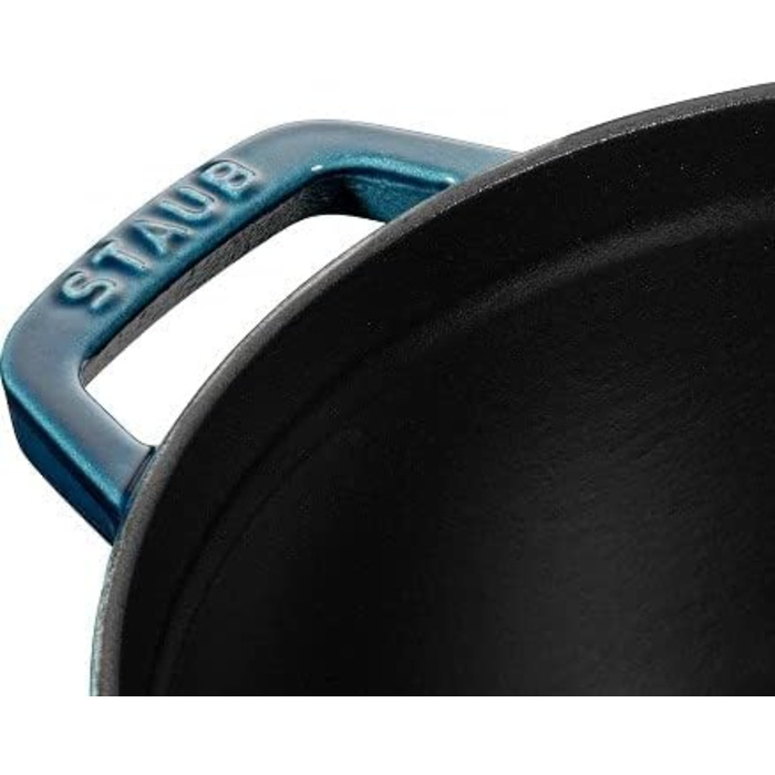 Чавунна жаровня/кокотниця STAUB, кругла 8,35 л, функція Ароматичний дощ для оптимального зволоження, для всіх типів варильних поверхонь, включаючи індукційні та духові шафи, (La Mer, 26 см)