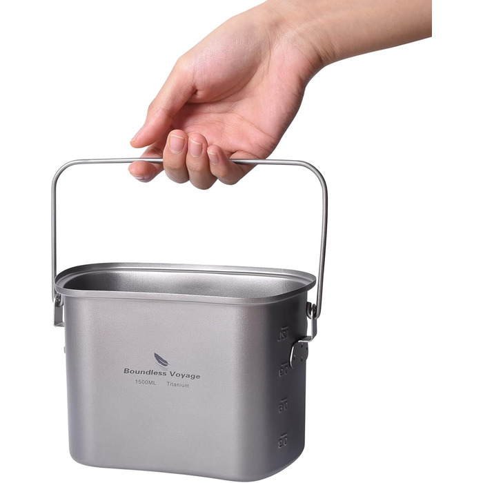Титановий посуд для кемпінгу 600 та 1500 мл iBasingo