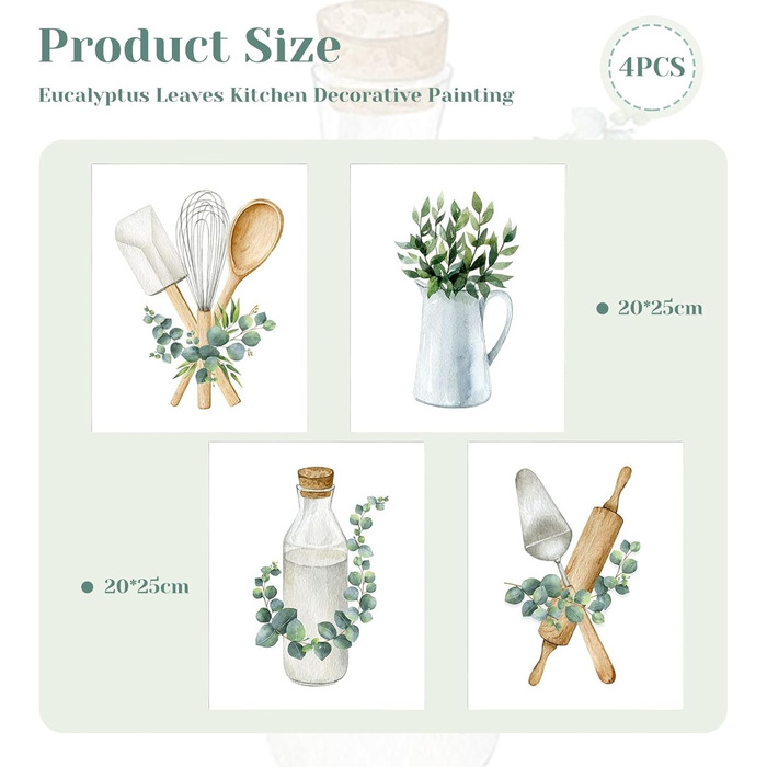 Настенный плакат с 4 предметами в стиле бохо для кухни и столовой Calkkrer