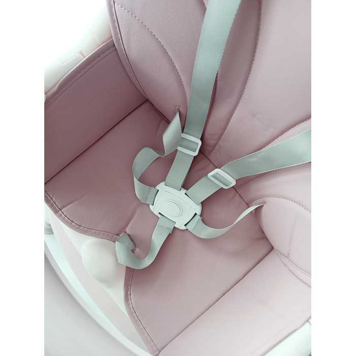 Дитячий стільчик для годування 4 в 1 від 6 місяців з підставкою для ніг рожевий BDW