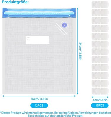 Вакуумні пакети 12 пакетів 30 x 34 см INQUIRLLY