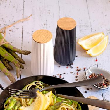 Мельница для соли и перца 12,3 см, набор 2 предмета, черный/белый Scape AdHoc