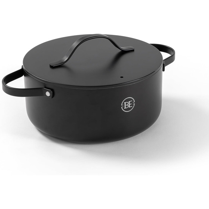 Каструля 7 л з кришкою 28 см, чорна Essential Be Living