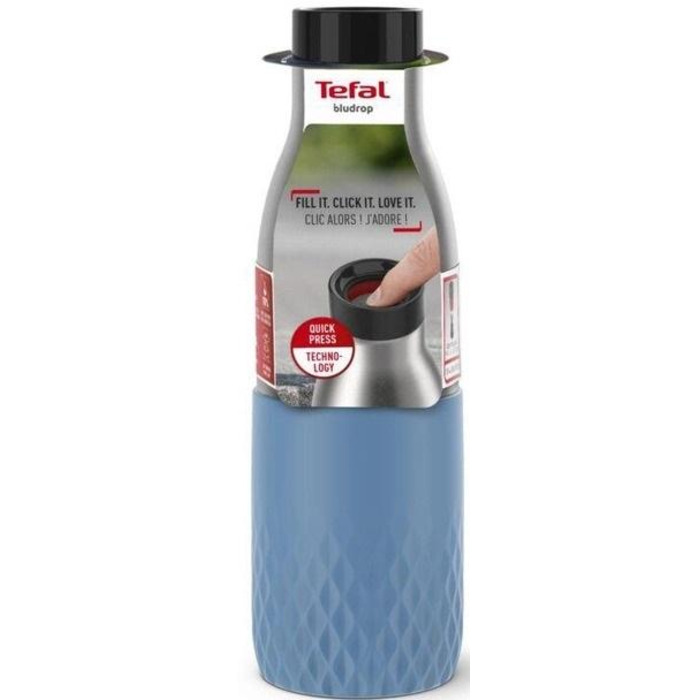 Tefal Термобутылка Bludrop soft touch, 500 мл, нержавеющая сталь, синий