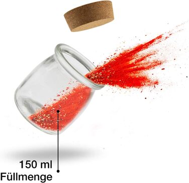 Набор баночек для специй HEYNNA / 12 баночек для специй 150 мл с пробковой крышкой, этикетки на меловой доске и меловая ручка/хранение специй с этикетками для специй/банками с пробкой