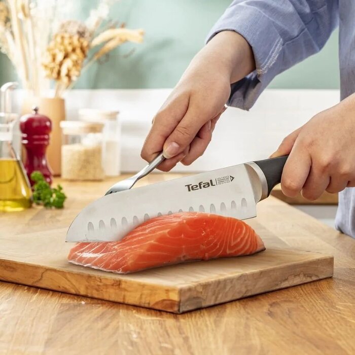 Tefal Набір ножів Ice Force, 5 пр., з дерев'яною колодкою, нержавіюча сталь, плаcтик, чорний