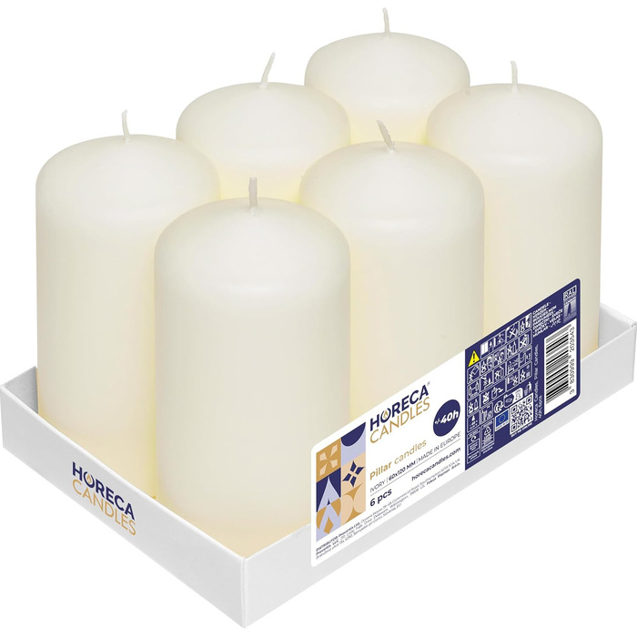 Стовпчасті свічки 6 x 12 см, час горіння 40 годин HORECA CANDLES