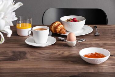 Стаканчик для яєць Manufacture Rock Blanc, придатний для миття в посудомийній машині, матовий шиферний вигляд, сучасний дизайн, можна використовувати як чарку/шніцглас, преміум-порцеляна (білий, 6 шт. (упаковка з 1))