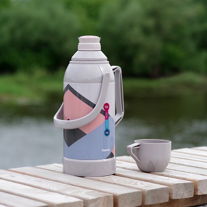 Термос Fissman 3200 мл сталевий корпус зі скляною колбою (9843)