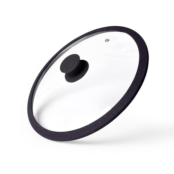 Кришка Fissman ARCADES 28 см з силіконовим ободом чорний (9920)