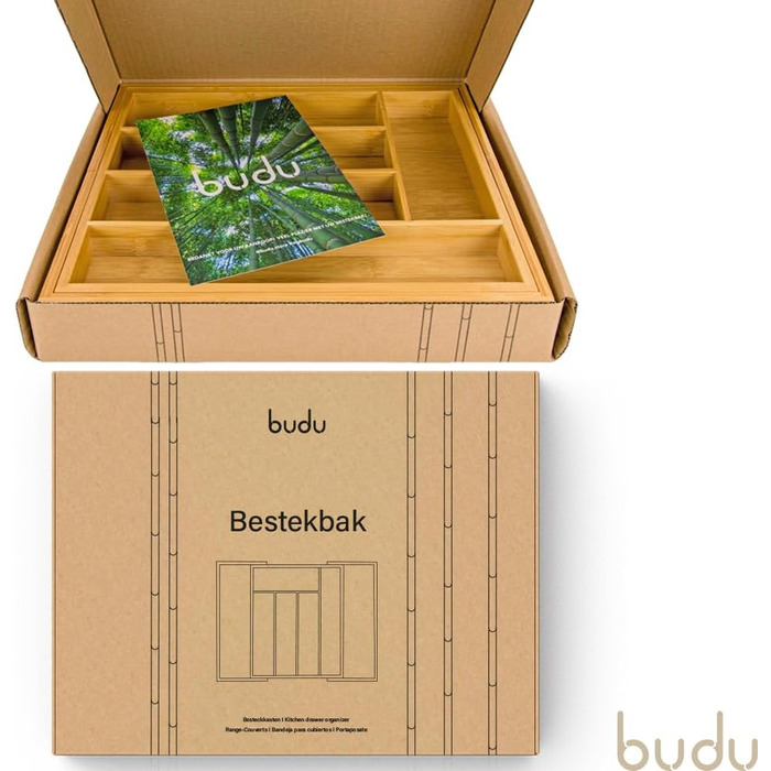 Лоток для столових приборів budu 47 (глибина 47 см) виготовлений з - Органайзер для кухонних шухляд - Висувний - Органайзер для кухонних шухляд (33,5 см, бамбук)