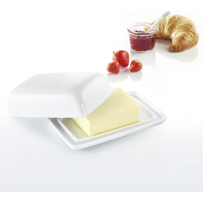 Маслянка Westmark - Ідеально підходить для сервірування та зберігання - Можна мити в посудомийній машині - Спеціальний рельєф для надійного захоплення (керамічний, одинарний)