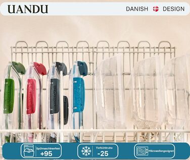 Набір банок для зберігання uandu Lock & Fresh з 16 упаковок, контейнери для зберігання харчових продуктів з кришками для харчових продуктів, мікрохвильова піч і морозильна камера, банки для зберігання з кришками, ящик для зберігання кухня, банки для збері