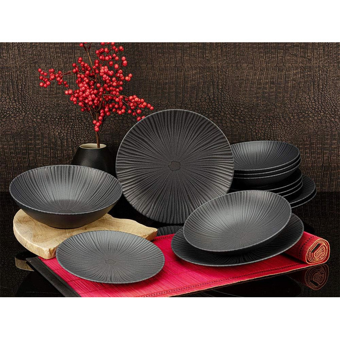 Набір з 10 тарілок 22 см, чорний Vesuvio Creatable