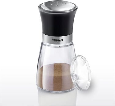 Дисплей Westmark, Вміст 6 дозаторів, Ємність 190 мл кожен, Скло/нержавіюча сталь/пластик, Прозорий/Чорний/Сріблястий, 63592611 (Шейкери для спецій, вишукані, , прозорі/чорні/сріблясті)