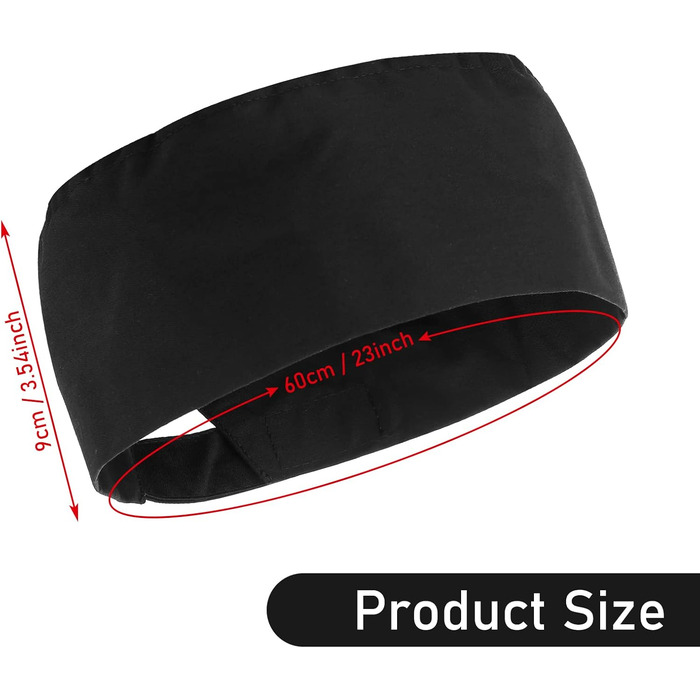 Чорний шеф-кухар капелюх 2 шт Lusofie