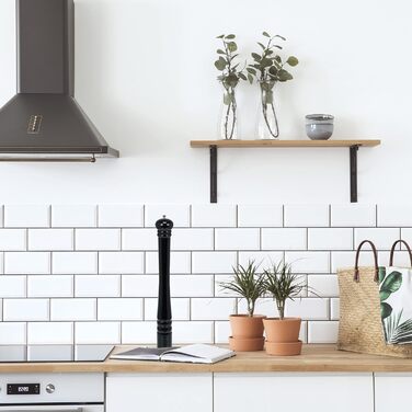 Деревянная мельница для перца и соли 51,5 см черная Relaxdays