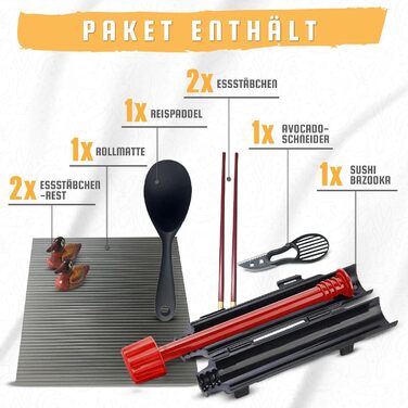 Набір для приготування суші 8 предметів Pukpu