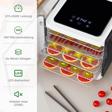 Дегідратор на 6 полиць, 450 Вт, чорний Biolomix