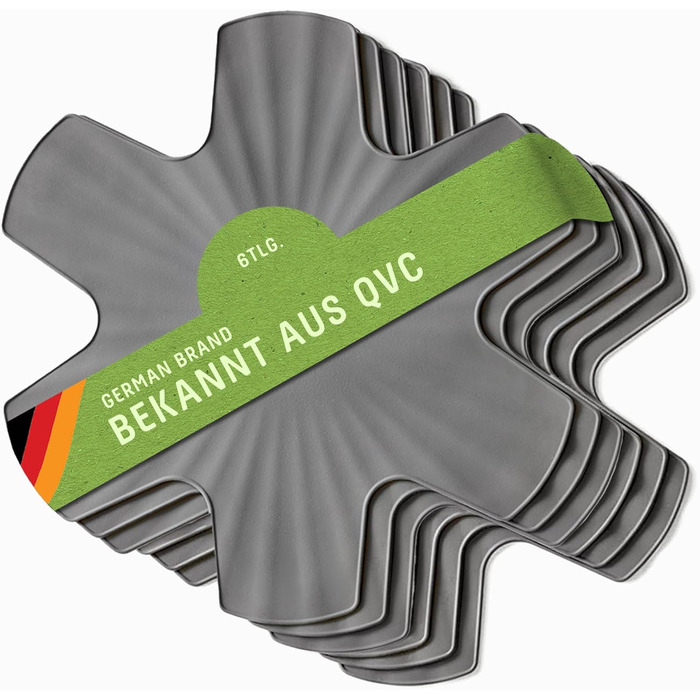 Набір із 6 силіконових підставок під гаряче 35 см, сірий Coolinato