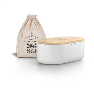 Хлібниця з бамбуковою  кришкою 35 x 19,5 x 13,5 см білий LARS NYSØM