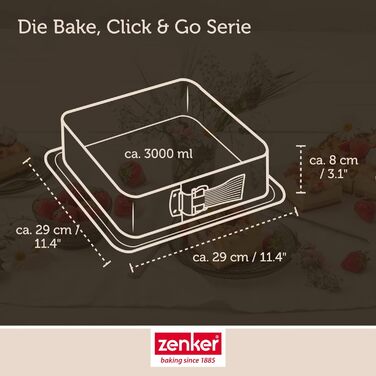 Форма для випікання з відповідною кришкою для прямого транспортування форма для торта для випікання та транспортування (квадратна пружинна форма), 24 шт., 8