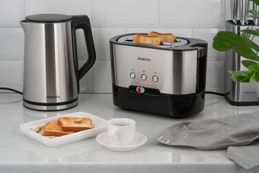 ARDESTO Тостер Steel Collection T-K210 1000 Вт, металл+пластик, серебристо-черный