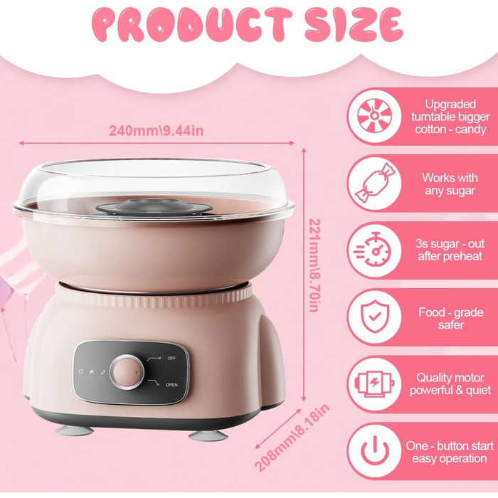 Машина для виробництва цукрової вати для дому, потужність 500 Вт ADDLIVE