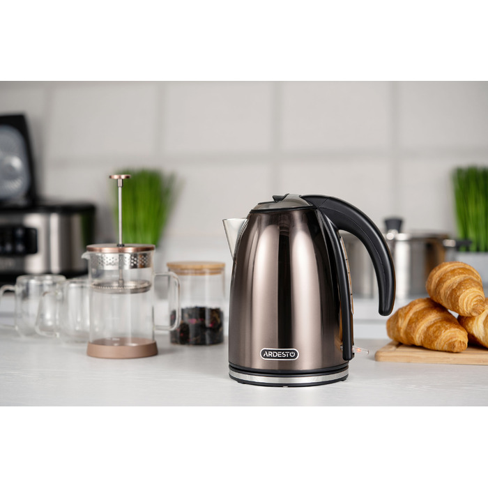 ARDESTO Электрочайник EKL-F340BRZ 1.7л/2200Вт/strix контроль/нерж. сталь/бронзовый