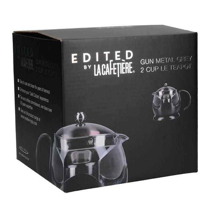 Чайник заварювальний Kitchen Craft LA CAFETIERE, сталевий зі скляною колбою, 660 мл
